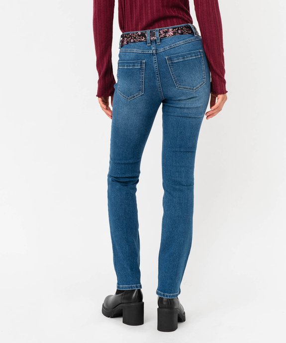 Jean Regular stretch avec ceinture foulard femme vue3 - GEMO 4G FEMME - GEMO