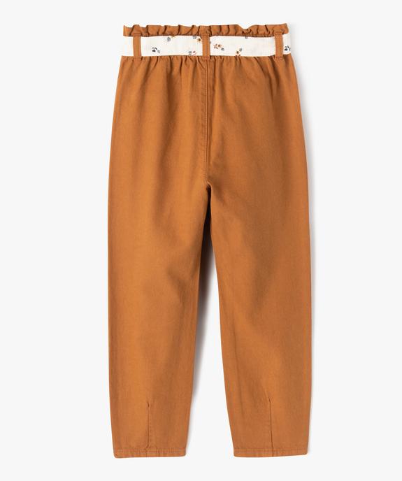Pantalon fille en toile avec bas resserrés et ceinture fantaisie - LuluCastagnette vue5 - LULUCASTAGNETTE - GEMO