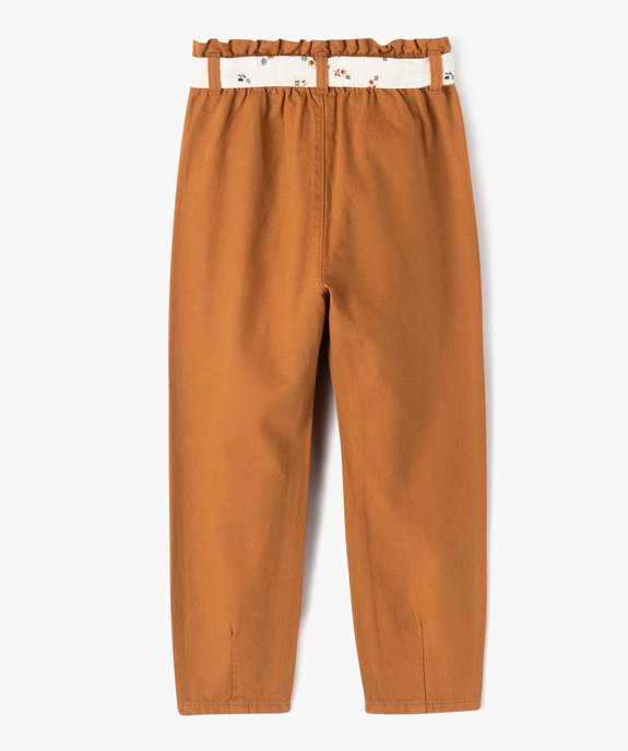 Pantalon fille en toile avec bas resserrés et ceinture fantaisie - LuluCastagnette vue5 - LULUCASTAGNETTE - GEMO