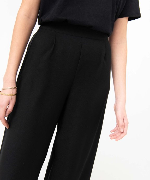 Pantalon femme coupe large avec bandes satinées sur les côtés vue2 - GEMO(FEMME PAP) - GEMO