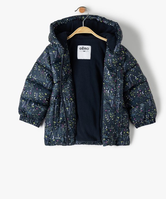 Blouson bébé fille matelassé à motifs fleuris avec doublure chaude vue2 - GEMO 4G BEBE - GEMO