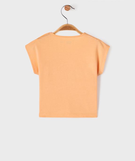 Tee-shirt manches ultra courtes coupe large avec motif bébé fille vue4 - GEMO 4G BEBE - GEMO