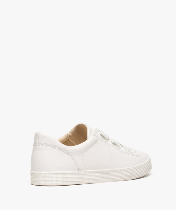 Baskets femme unies dessus cuir et lacets élastiques vue4 - GEMO (SPORTSWR) - GEMO