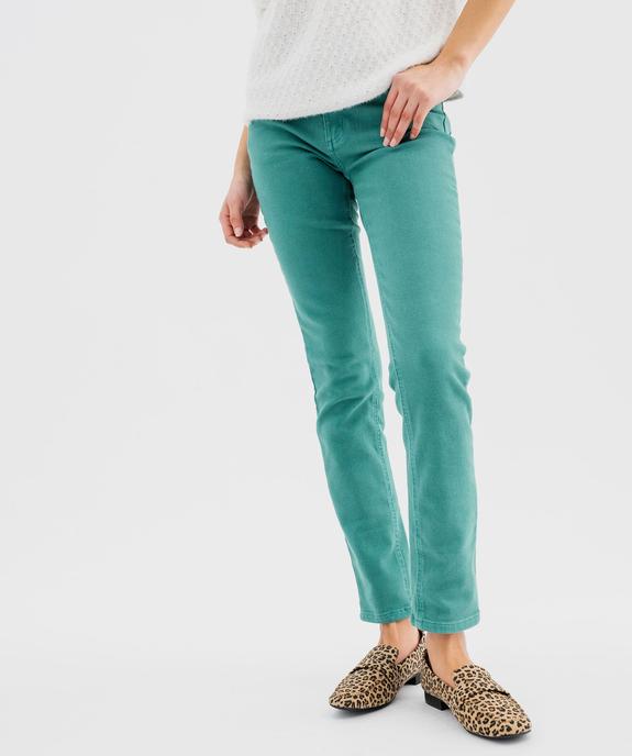 Jean slim coloré taille normale femme vue1 - GEMO 4G FEMME - GEMO
