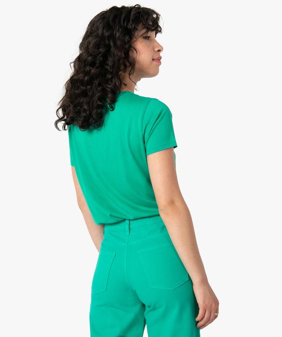 Tee-shirt femme à manches courtes avec inscription vue3 - GEMO 4G FEMME - GEMO