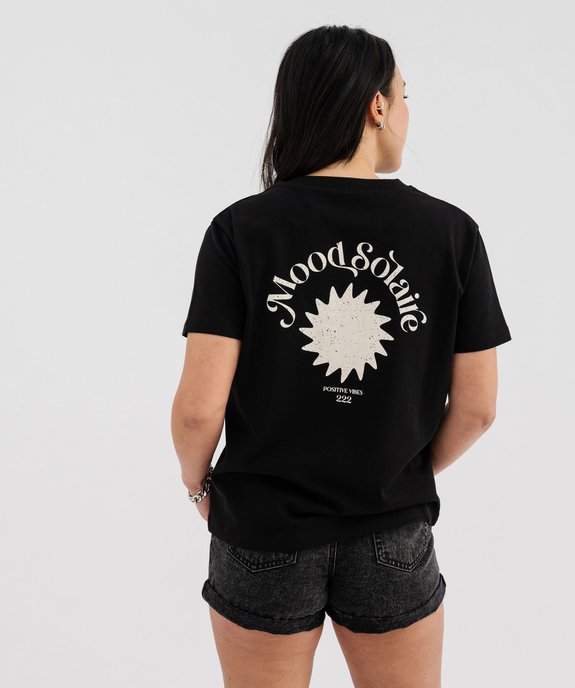 Tee-shirt manches courtes avec inscription positive femme vue3 - GEMO 4G FEMME - GEMO
