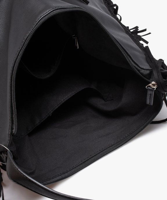 Sac femme forme cabas avec franges sur les côtés vue3 - GEMO (ACCESS) - GEMO