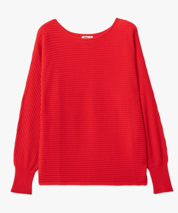 Pull en maille côtelée avec manches chauve-souris femme vue4 - GEMO(FEMME PAP) - GEMO