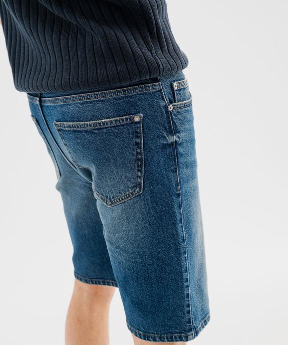 Bermuda en jean extensible et délavé coupe droite homme vue2 - GEMO 4G HOMME - GEMO