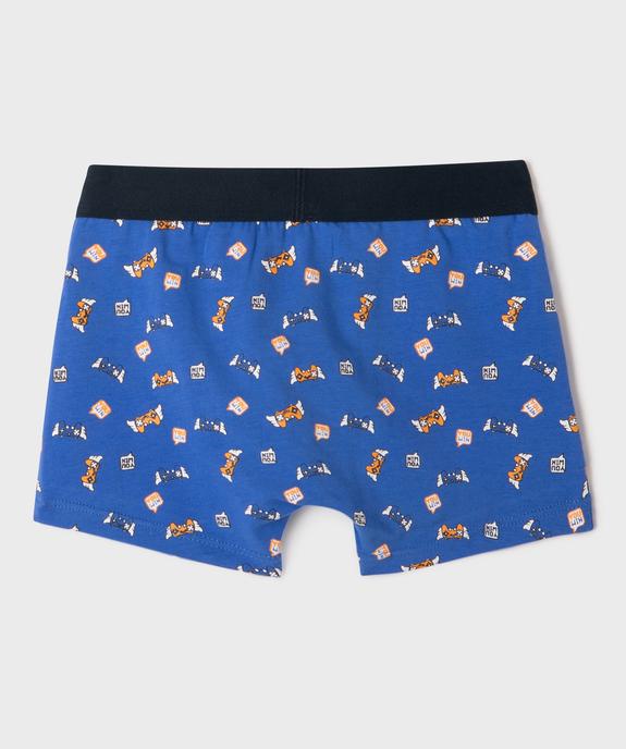 Boxers en coton stretch uni et motifs jeu vidéo garçon (lot de 2) vue3 - GEMO 4G GARCON - GEMO