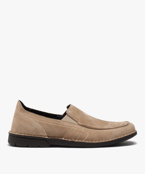 Mocassins homme confort dessus cuir retourné uni vue1 - ZEN AIR - GEMO