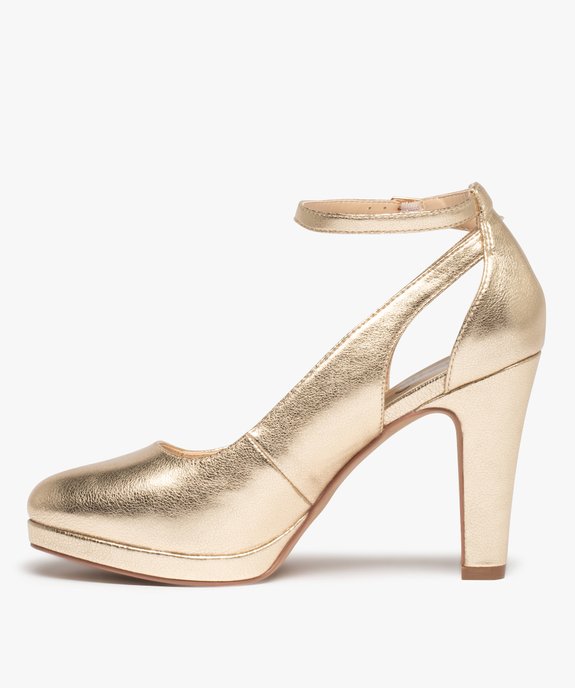 Escarpins à fine bride et talon haut femme vue3 - GEMO(URBAIN) - GEMO
