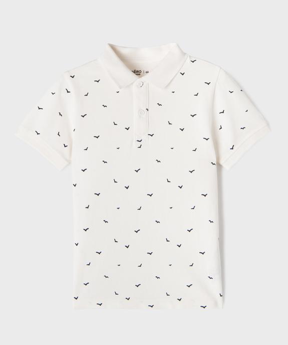Polo manches courtes à micro motifs garçon vue3 - GEMO 4G GARCON - GEMO