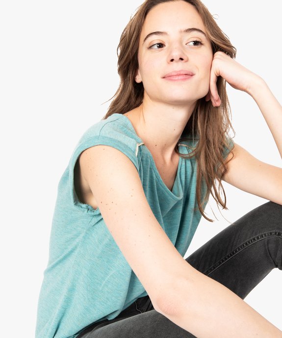 Tee-shirt femme pailleté fluide à taille élastiquée vue2 - GEMO(FEMME PAP) - GEMO