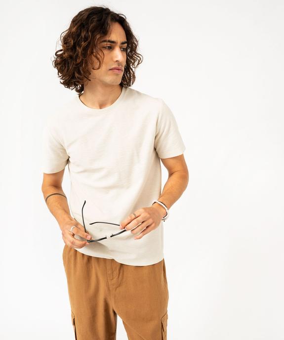 Tee-shirt manches courtes en grosse maille flammée homme vue1 - GEMO (HOMME) - GEMO
