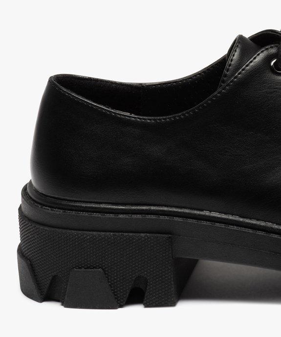 Derbies femme unis à semelle épaisse et crantée vue6 - GEMO (CASUAL) - GEMO