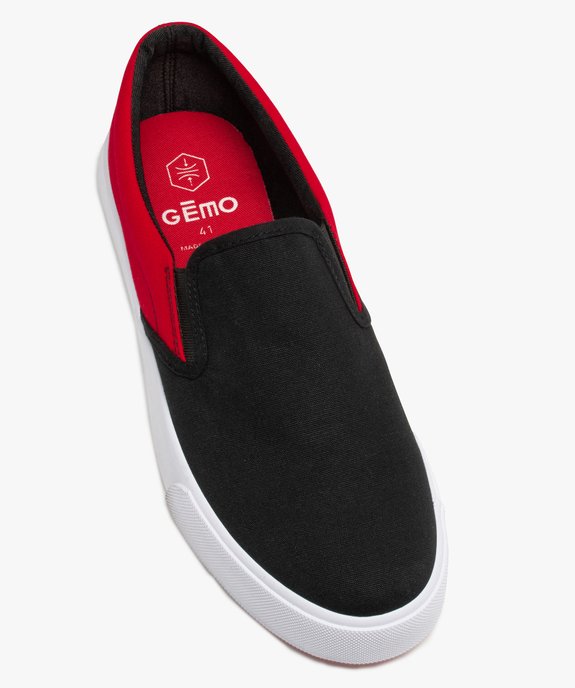 Chaussures basses homme slip-on en toile bicolore vue5 - GEMO 4G HOMME - GEMO