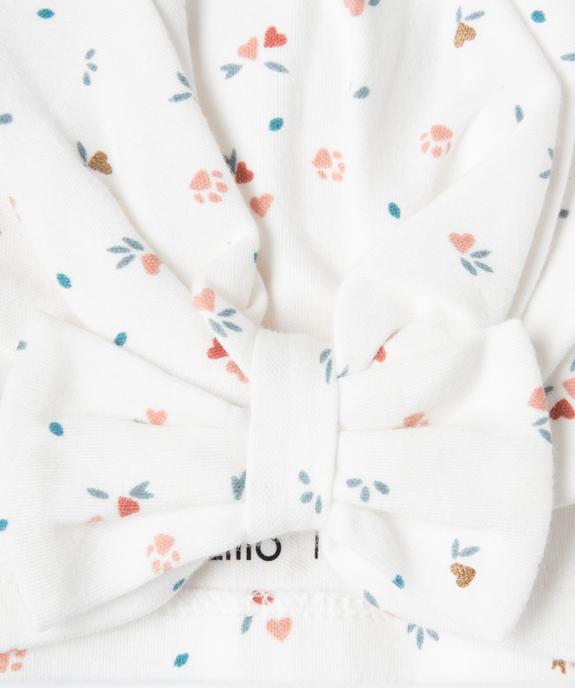 Bonnet de naissance avec noeud bébé fille (lot de 2) vue2 - GEMO(BB COUCHE) - GEMO