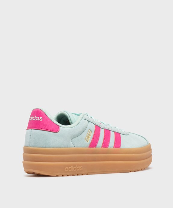 Baskets en cuir VL Court bold avec semelle plateforme femme - Adidas vue4 - ADIDAS - GEMO