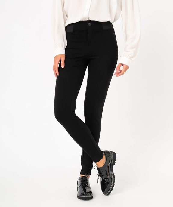 Legging uni à large élastique et bouton décoratif femme vue3 - GEMO(FEMME PAP) - GEMO