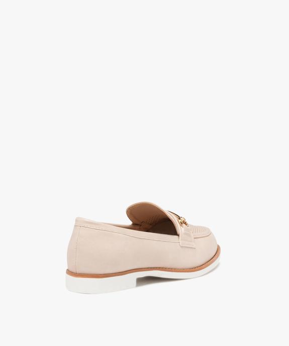 Mocassins femme unies à bout amande perforé  vue4 - GEMO (CASUAL) - GEMO