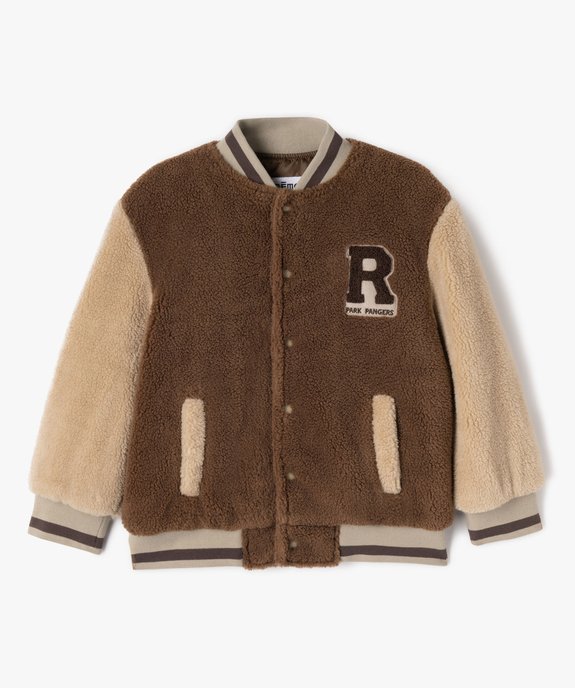 Sweat boutonné en maille peluche garçon vue2 - GEMO (ENFANT) - GEMO