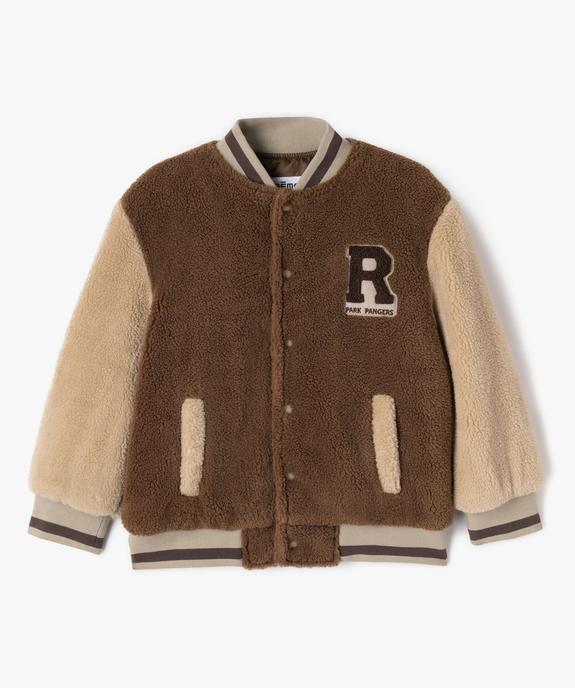 Sweat boutonné en maille peluche garçon vue2 - GEMO (ENFANT) - GEMO