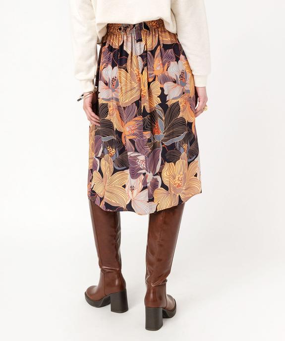 Jupe longue à motifs fleuris avec ceinture smockée femme vue3 - GEMO(FEMME PAP) - GEMO
