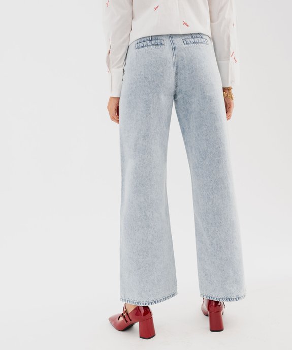 Jean wide leg en coton à poches plaquées femme vue3 - GEMO 4G FEMME - GEMO