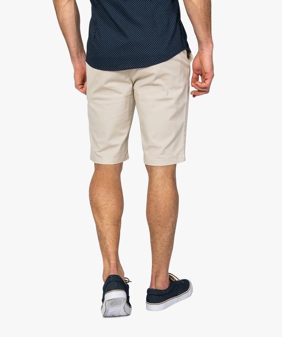 Bermuda homme en toile extensible 5 poches coupe chino vue3 - GEMO (HOMME) - GEMO