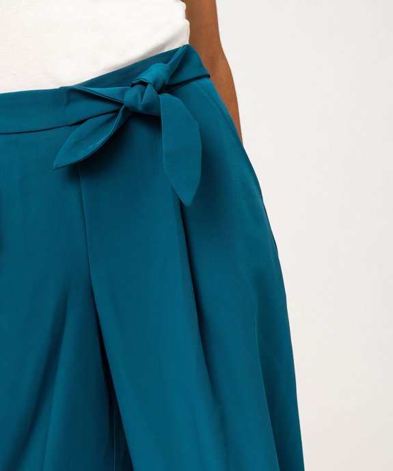 Pantacourt large avec noeud à la ceinture femme vue5 - GEMO(FEMME PAP) - GEMO