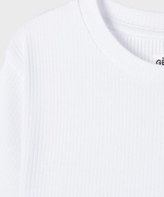 Tee-shirt manches courtes en maille côtelée fille vue2 - GEMO 4G FILLE - GEMO