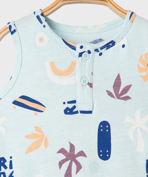 Combishort sans manches avec motif estival bébé garçon vue2 - GEMO 4G BEBE - GEMO