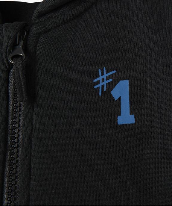 Sweat bébé garçon zippé à capuche en molleton doux vue2 - GEMO(BEBE DEBT) - GEMO