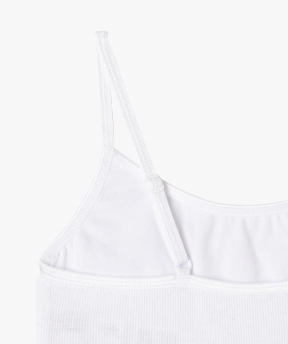 Brassière en maille côtelée à fines bretelles fille vue2 - GEMO 4G FILLE - GEMO