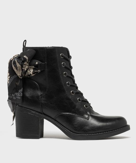 Bottines à talon avec foulard en voile fleuri femme - EMILIA ROSA G4G Bottines à talon avec foulard en voile fleuri femme vue1 - EMILIA ROSA G4G - GEMO