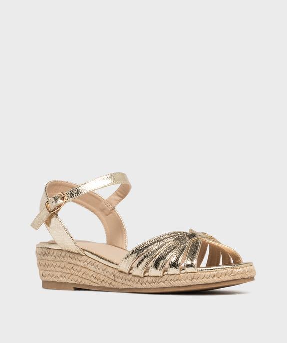 Sandales à talon compensé en corde et tige brillante femme vue2 - VALENTINA BALDA - GEMO