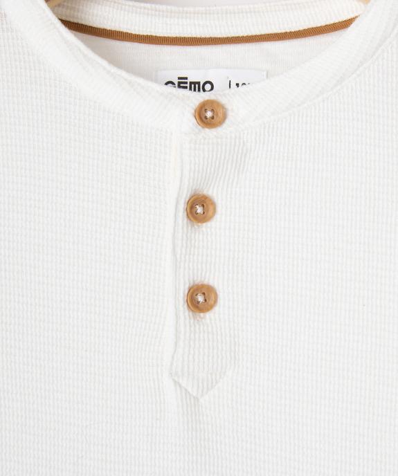 Tee-shirt manches longues en maille nid d’abeille bébé garçon vue3 - GEMO 4G BEBE - GEMO