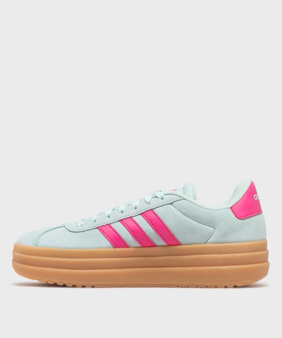 Baskets en cuir VL Court bold avec semelle plateforme femme - Adidas vue3 - ADIDAS - GEMO