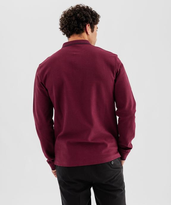 Polo à manches longues en maille fantaisie homme vue3 - GEMO 4G HOMME - GEMO