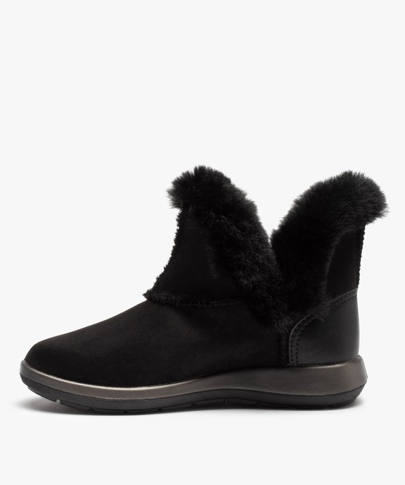 Boots fourrées femme confort en suédine unie vue3 - GEMO (CONFORT) - GEMO