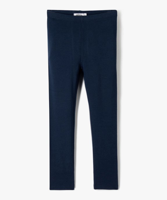 Legging long uni en coton stretch fille vue1 - GEMO (ENFANT) - GEMO