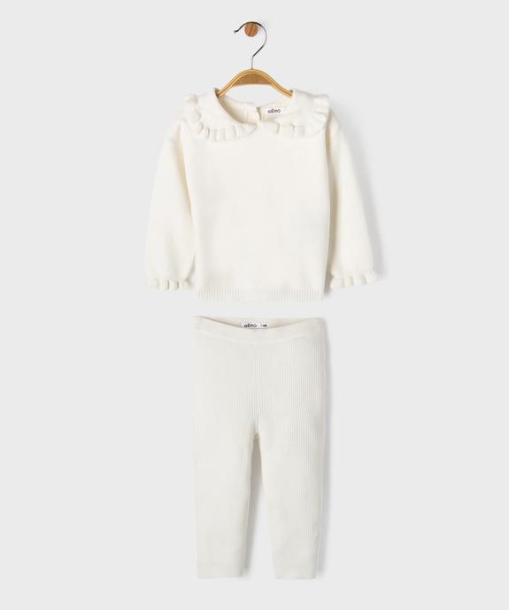 Ensemble 2 pièces en maille bébé fille pull et legging vue1 - GEMO 4G BEBE - GEMO
