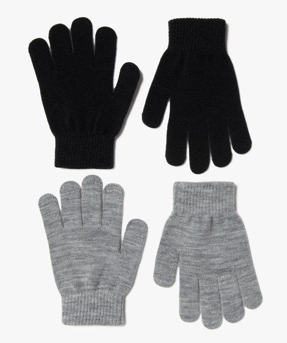 Gants garçon unis (lot de 2 paires) vue1 - GEMO (ENFANT) - GEMO