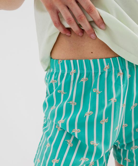 Pyjashort en coton et viscose imprimé femme vue4 - GEMO 4G FEMME - GEMO