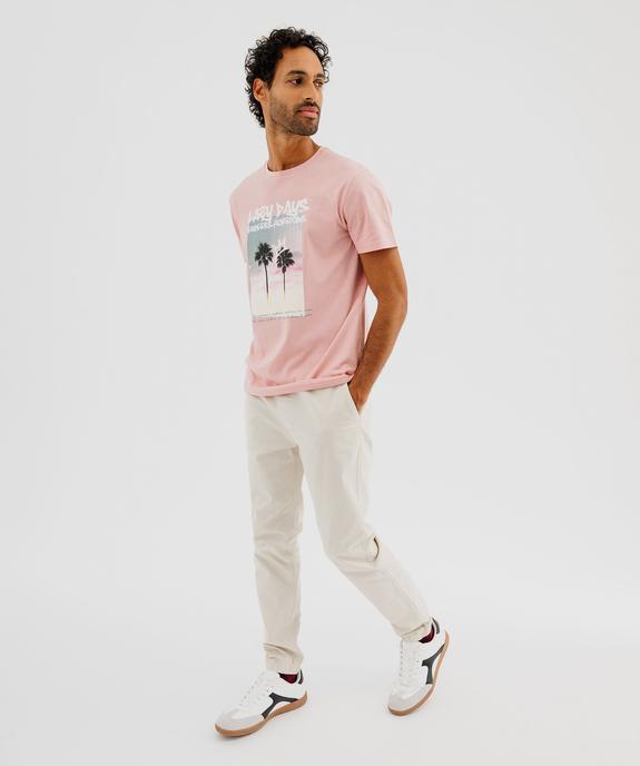 Pantalon jogger en toile de coton homme vue4 - GEMO 4G HOMME - GEMO