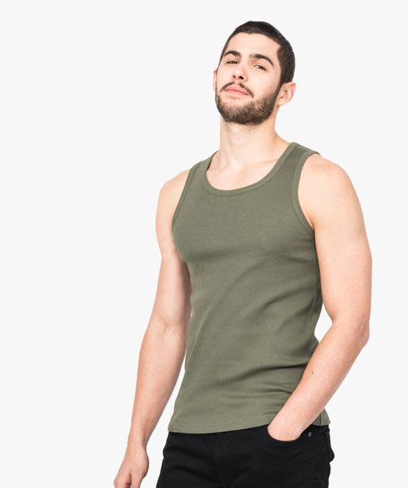 Débardeur uni en maille côtelée homme vue1 - GEMO 4G HOMME - GEMO
