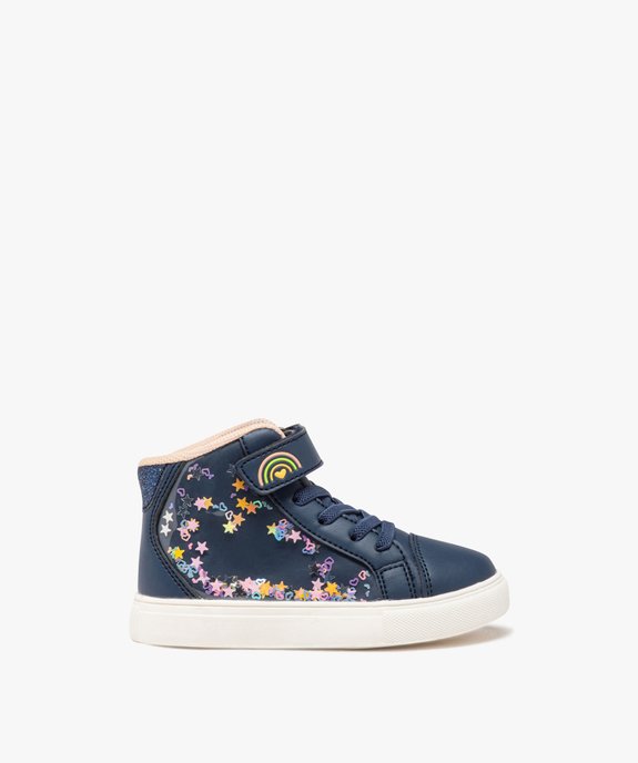 Baskets mid-cut à motifs étoiles animés bébé fille vue1 - GEMO 4G BEBE - GEMO