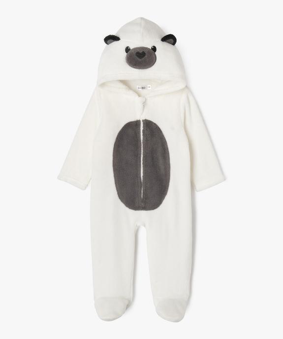 Surpyjama en maille peluche à capuche animée bébé vue1 - GEMO(BB COUCHE) - GEMO