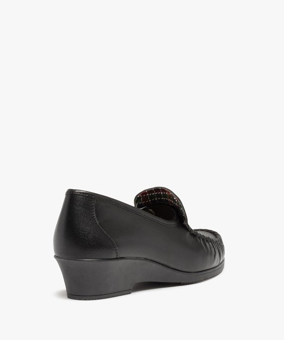 Mocassins confort femme à talon dessus cuir brodé vue4 - GEMO (CONFORT) - GEMO